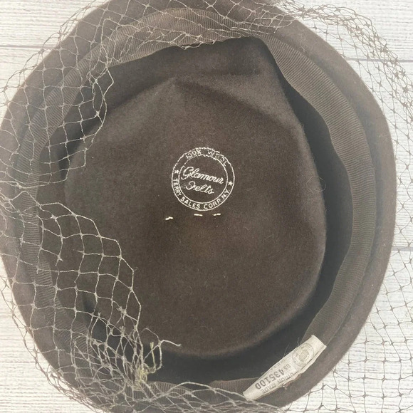 Vintage Glamour Felts Ladies Union Made in USA Wool Brown Pillbox Hat - Picture 5 of 9